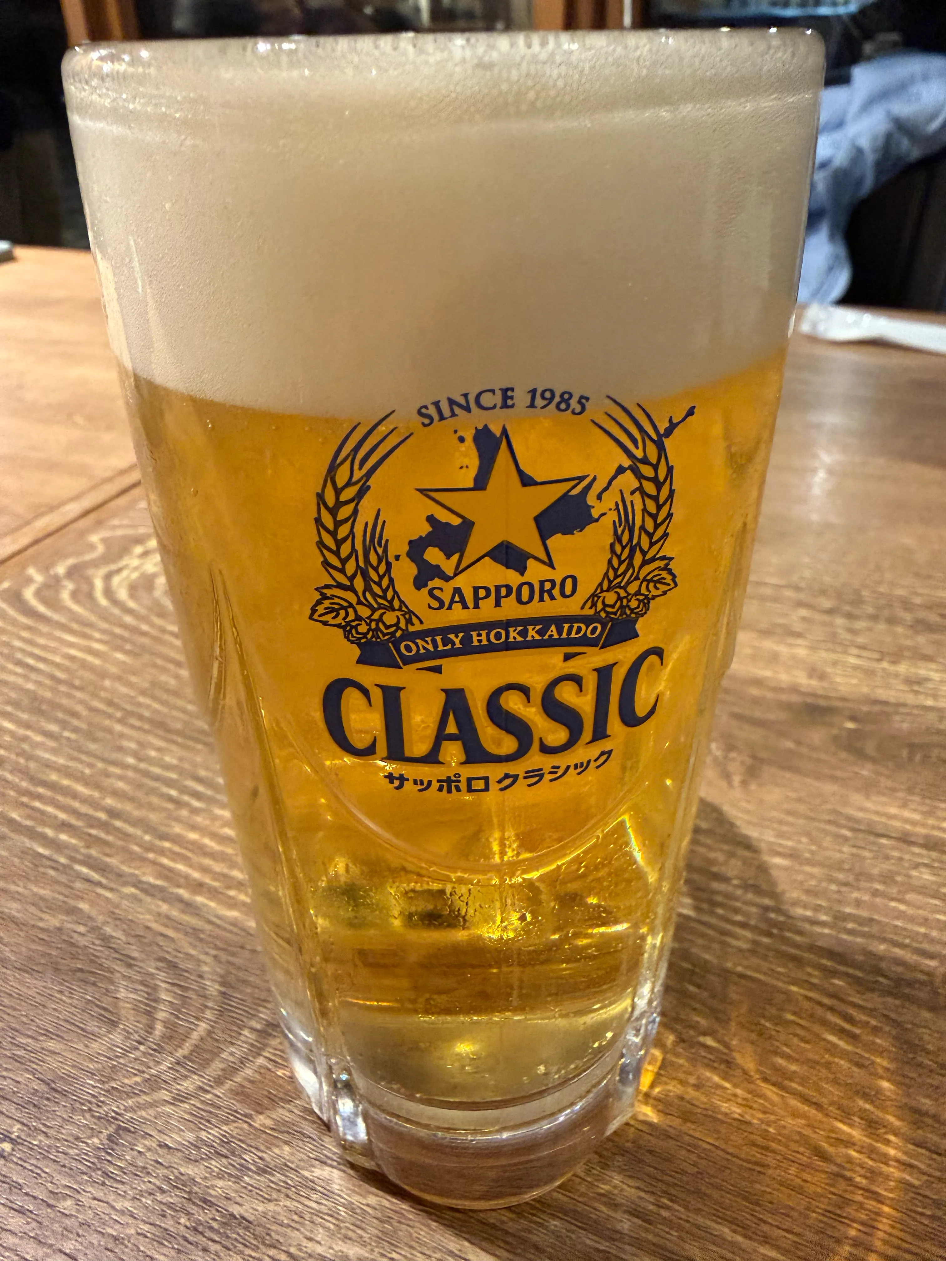 スープカレーGARAKUで注文したサッポロクラシック生ビール