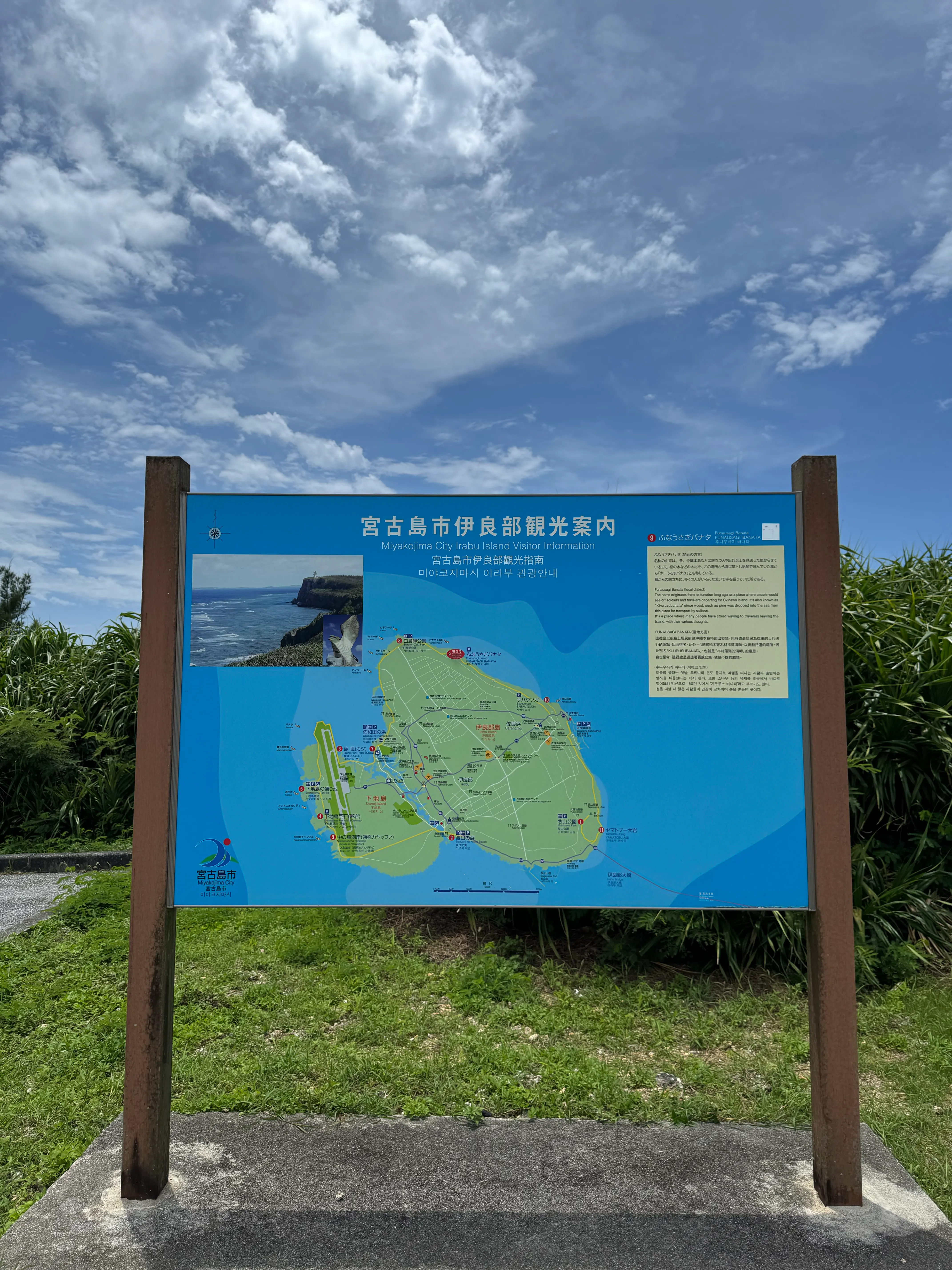 伊良部島観光マップの案内板